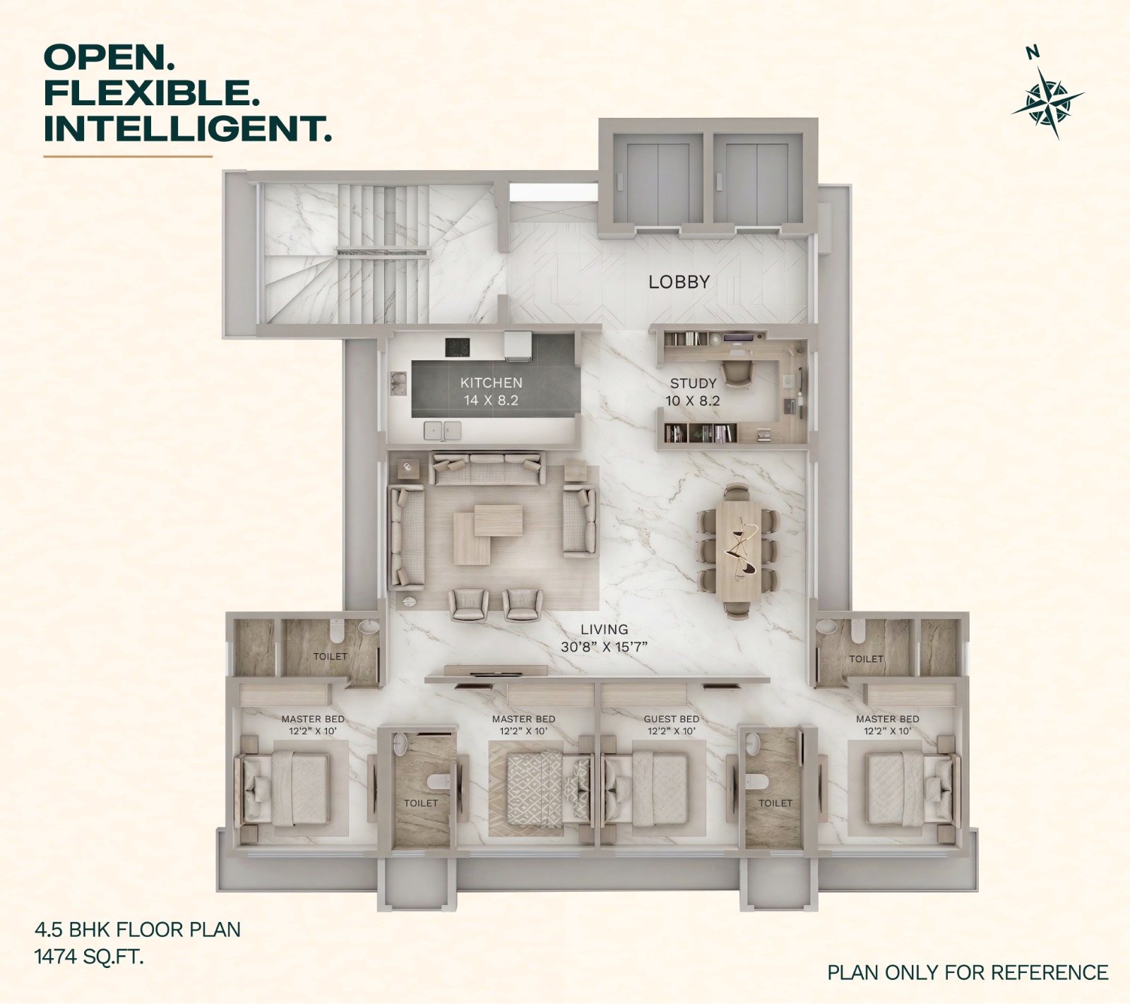 4.5 BHK Floor Plan